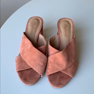 Madewell light pink suede sandals